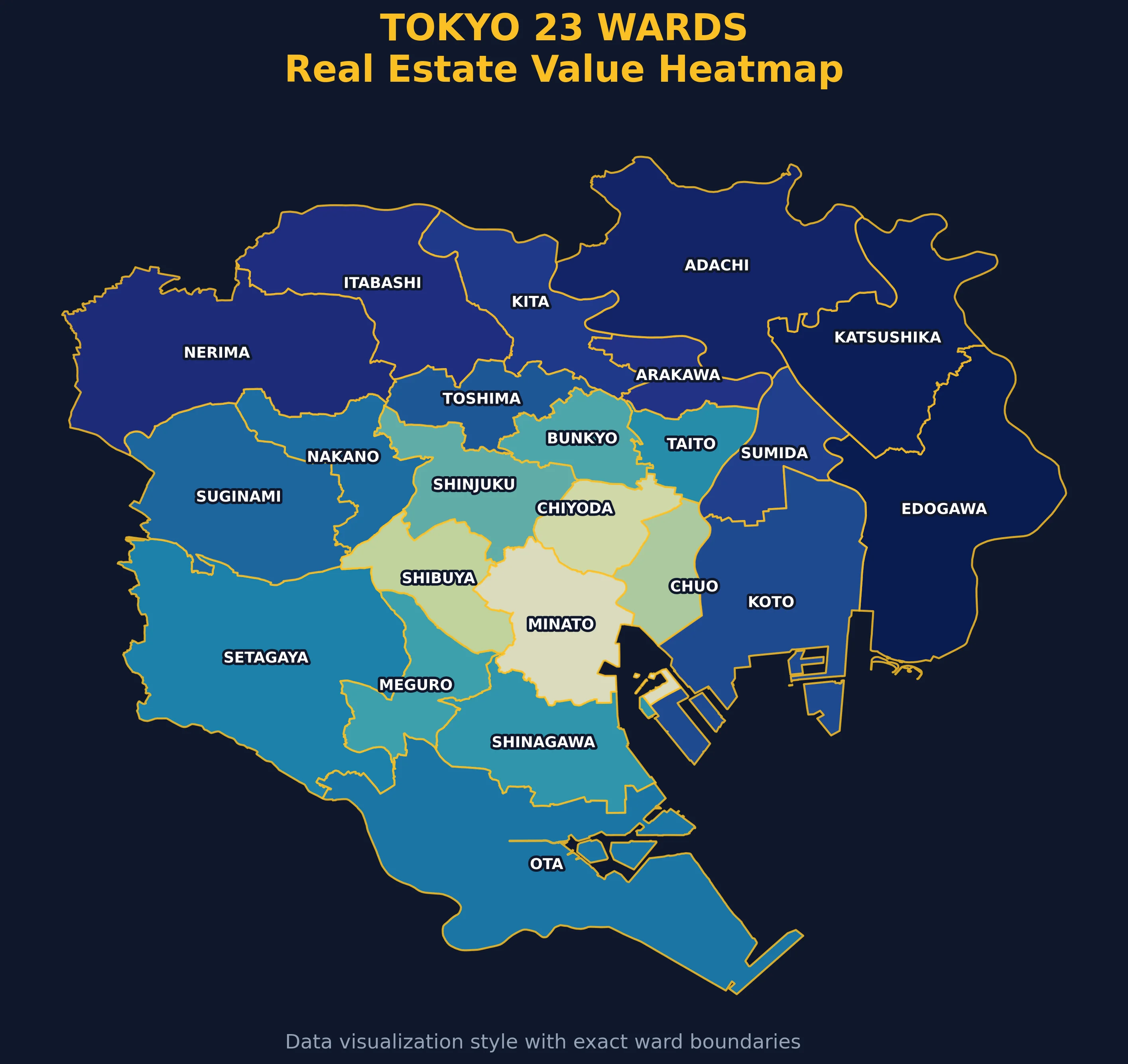 Tokyo 23 Wards Real Estate Value Heatmap